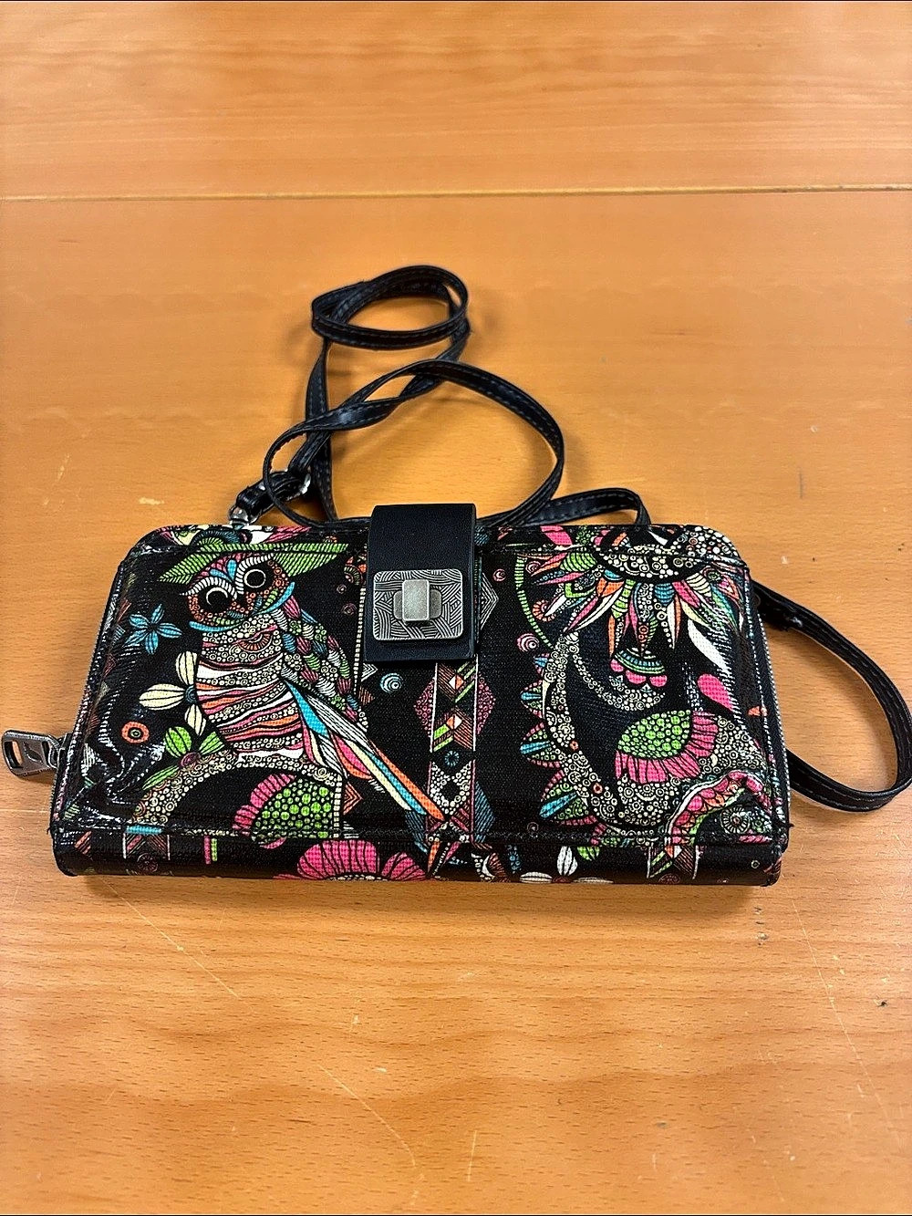 sakroots Colorful Owl Print Crossbody Bag